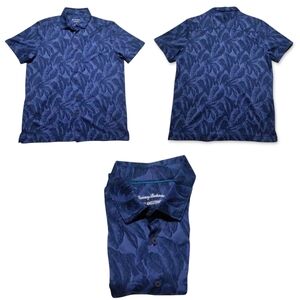 Tommy Bahama Island Zone Shirt Mens S Blue Short Sleeve Button Up Hawaiian EUC